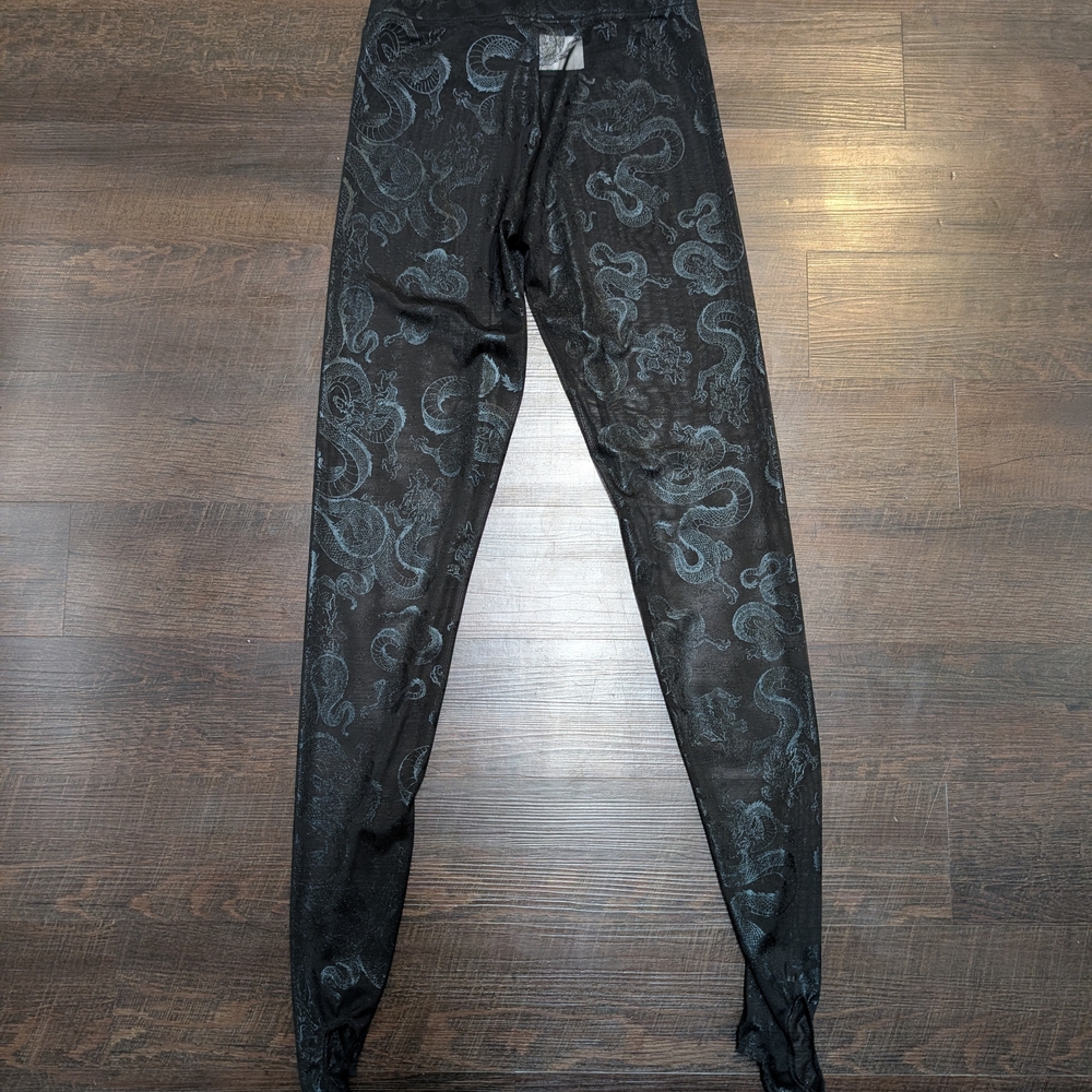 NWOT BlackMilk Tatsu Black Sheer Stirrup Hoisery Size Medium - Picture 2 of 6
